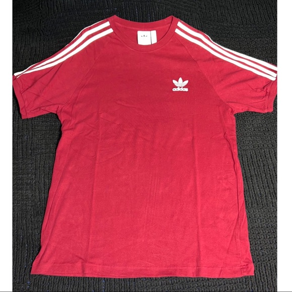 Adidas T-Shirt - Maroon/Burgundy/White - Picture 1 of 4